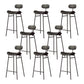Modern Backrest Counter Stool Iron Cafe Bar Stool with Cushion and Pedal Black Black 8 Piece Set Clearhalo 'Bar Furniture' 'Bar Stools' 'bar_stools' 'furn' 'furn_bar_stools' 'Furniture' 'Kitchen & Dining Furniture' 6372913