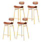 Modern Backrest Counter Stool Iron Cafe Bar Stool with Cushion and Pedal Gold Brown 4 Piece Set Clearhalo 'Bar Furniture' 'Bar Stools' 'bar_stools' 'furn' 'furn_bar_stools' 'Furniture' 'Kitchen & Dining Furniture' 6372921