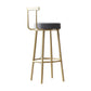 Glam Armless Backrest Counter Stool Iron Bar Stool with Cushion and Pedal for Cafe Dark Gray 1 Piece Clearhalo 'Bar Furniture' 'Bar Stools' 'bar_stools' 'furn' 'furn_bar_stools' 'Furniture' 'Kitchen & Dining Furniture' 6372926