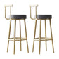 Glam Armless Backrest Counter Stool Iron Bar Stool with Cushion and Pedal for Cafe Dark Gray 2 Piece Set Clearhalo 'Bar Furniture' 'Bar Stools' 'bar_stools' 'furn' 'furn_bar_stools' 'Furniture' 'Kitchen & Dining Furniture' 6372927