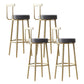 Glam Armless Backrest Counter Stool Iron Bar Stool with Cushion and Pedal for Cafe Dark Gray 4 Piece Set Clearhalo 'Bar Furniture' 'Bar Stools' 'bar_stools' 'furn' 'furn_bar_stools' 'Furniture' 'Kitchen & Dining Furniture' 6372929