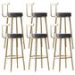 Glam Armless Backrest Counter Stool Iron Bar Stool with Cushion and Pedal for Cafe Dark Gray 6 Piece Set Clearhalo 'Bar Furniture' 'Bar Stools' 'bar_stools' 'furn' 'furn_bar_stools' 'Furniture' 'Kitchen & Dining Furniture' 6372931