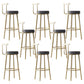 Glam Armless Backrest Counter Stool Iron Bar Stool with Cushion and Pedal for Cafe Dark Gray 8 Piece Set Clearhalo 'Bar Furniture' 'Bar Stools' 'bar_stools' 'furn' 'furn_bar_stools' 'Furniture' 'Kitchen & Dining Furniture' 6372934