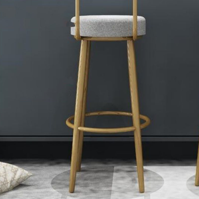 Glam Armless Backrest Counter Stool Iron Bar Stool with Cushion and Pedal for Cafe Clearhalo 'Bar Furniture' 'Bar Stools' 'bar_stools' 'furn' 'furn_bar_stools' 'Furniture' 'Kitchen & Dining Furniture' 6372935