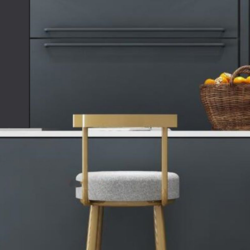 Glam Armless Backrest Counter Stool Iron Bar Stool with Cushion and Pedal for Cafe Clearhalo 'Bar Furniture' 'Bar Stools' 'bar_stools' 'furn' 'furn_bar_stools' 'Furniture' 'Kitchen & Dining Furniture' 6372938