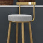 Glam Armless Backrest Counter Stool Iron Bar Stool with Cushion and Pedal for Cafe Clearhalo 'Bar Furniture' 'Bar Stools' 'bar_stools' 'furn' 'furn_bar_stools' 'Furniture' 'Kitchen & Dining Furniture' 6372939