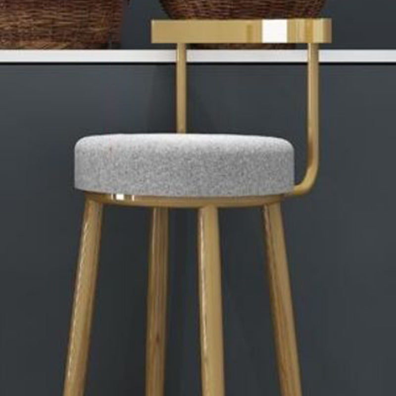 Glam Armless Backrest Counter Stool Iron Bar Stool with Cushion and Pedal for Cafe Clearhalo 'Bar Furniture' 'Bar Stools' 'bar_stools' 'furn' 'furn_bar_stools' 'Furniture' 'Kitchen & Dining Furniture' 6372939