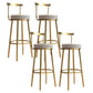 Glam Armless Backrest Counter Stool Iron Bar Stool with Cushion and Pedal for Cafe Light Gray 4 Piece Set Clearhalo 'Bar Furniture' 'Bar Stools' 'bar_stools' 'furn' 'furn_bar_stools' 'Furniture' 'Kitchen & Dining Furniture' 6372940