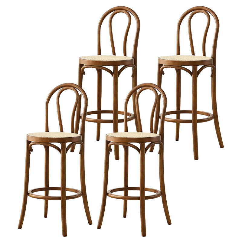 Taburete de bar de 4 patas Taburetes de madera de estilo industrial con altura de mostrador