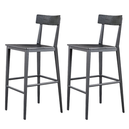 Contemporary Metal Counter Height Stools with Footrest Bar Stool in Silver 2 Piece Set Clearhalo 'Bar Furniture' 'Bar Stools' 'bar_stools' 'furn' 'furn_bar_stools' 'Furniture' 'Kitchen & Dining Furniture' 6372999