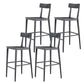 Contemporary Metal Counter Height Stools with Footrest Bar Stool in Silver 4 Piece Set Clearhalo 'Bar Furniture' 'Bar Stools' 'bar_stools' 'furn' 'furn_bar_stools' 'Furniture' 'Kitchen & Dining Furniture' 6373000