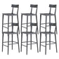 Contemporary Metal Counter Height Stools with Footrest Bar Stool in Silver 6 Piece Set Clearhalo 'Bar Furniture' 'Bar Stools' 'bar_stools' 'furn' 'furn_bar_stools' 'Furniture' 'Kitchen & Dining Furniture' 6373002