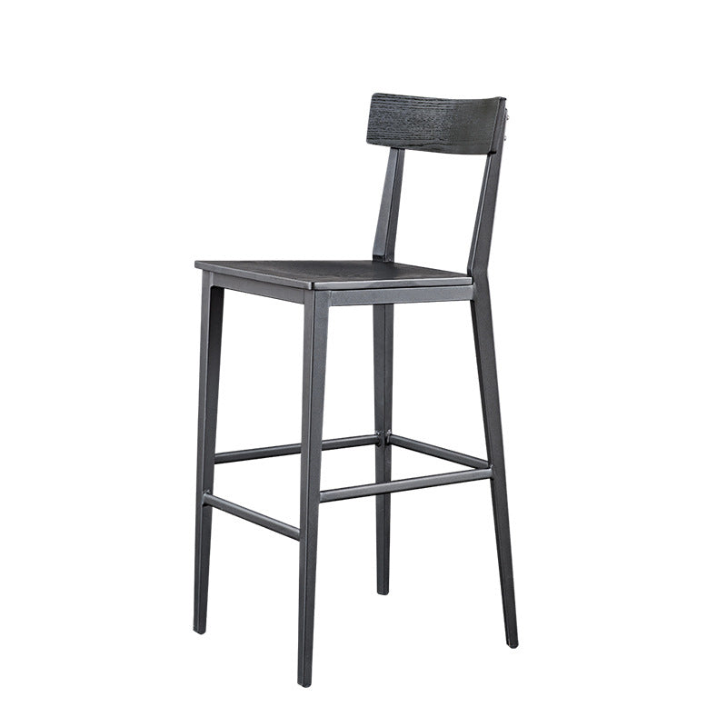 Contemporary Metal Counter Height Stools with Footrest Bar Stool in Silver Clearhalo 'Bar Furniture' 'Bar Stools' 'bar_stools' 'furn' 'furn_bar_stools' 'Furniture' 'Kitchen & Dining Furniture' 6373006