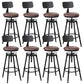 Industrial Armless Elevatable Counter Stool Iron Bar Stool with Pedal for Cafe Brown With Back 8 Piece Set Clearhalo 'Bar Furniture' 'Bar Stools' 'bar_stools' 'furn' 'furn_bar_stools' 'Furniture' 'Kitchen & Dining Furniture' 6373018