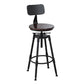 Industrial Armless Elevatable Counter Stool Iron Bar Stool with Pedal for Cafe Clearhalo 'Bar Furniture' 'Bar Stools' 'bar_stools' 'furn' 'furn_bar_stools' 'Furniture' 'Kitchen & Dining Furniture' 6373019