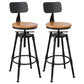Industrial Armless Elevatable Counter Stool Iron Bar Stool with Pedal for Cafe Light Brown With Back 2 Piece Set Clearhalo 'Bar Furniture' 'Bar Stools' 'bar_stools' 'furn' 'furn_bar_stools' 'Furniture' 'Kitchen & Dining Furniture' 6373020
