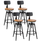 Industrial Armless Elevatable Counter Stool Iron Bar Stool with Pedal for Cafe Light Brown With Back 4 Piece Set Clearhalo 'Bar Furniture' 'Bar Stools' 'bar_stools' 'furn' 'furn_bar_stools' 'Furniture' 'Kitchen & Dining Furniture' 6373022