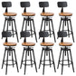 Industrial Armless Elevatable Counter Stool Iron Bar Stool with Pedal for Cafe Light Brown With Back 8 Piece Set Clearhalo 'Bar Furniture' 'Bar Stools' 'bar_stools' 'furn' 'furn_bar_stools' 'Furniture' 'Kitchen & Dining Furniture' 6373025