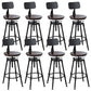 Industrial Armless Elevatable Counter Stool Iron Bar Stool with Pedal for Cafe Dark Brown With Back 8 Piece Set Clearhalo 'Bar Furniture' 'Bar Stools' 'bar_stools' 'furn' 'furn_bar_stools' 'Furniture' 'Kitchen & Dining Furniture' 6373033