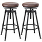Industrial Armless Elevatable Counter Stool Iron Bar Stool with Pedal for Cafe Brown Backless 2 Piece Set Clearhalo 'Bar Furniture' 'Bar Stools' 'bar_stools' 'furn' 'furn_bar_stools' 'Furniture' 'Kitchen & Dining Furniture' 6373036