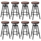 Industrial Armless Elevatable Counter Stool Iron Bar Stool with Pedal for Cafe Brown Backless 8 Piece Set Clearhalo 'Bar Furniture' 'Bar Stools' 'bar_stools' 'furn' 'furn_bar_stools' 'Furniture' 'Kitchen & Dining Furniture' 6373041