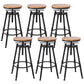 Industrial Armless Elevatable Counter Stool Iron Bar Stool with Pedal for Cafe Light Brown Backless 6 Piece Set Clearhalo 'Bar Furniture' 'Bar Stools' 'bar_stools' 'furn' 'furn_bar_stools' 'Furniture' 'Kitchen & Dining Furniture' 6373044