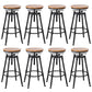 Industrial Armless Elevatable Counter Stool Iron Bar Stool with Pedal for Cafe Light Brown Backless 8 Piece Set Clearhalo 'Bar Furniture' 'Bar Stools' 'bar_stools' 'furn' 'furn_bar_stools' 'Furniture' 'Kitchen & Dining Furniture' 6373045