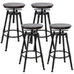 Industrial Armless Elevatable Counter Stool Iron Bar Stool with Pedal for Cafe Dark Brown Backless 4 Piece Set Clearhalo 'Bar Furniture' 'Bar Stools' 'bar_stools' 'furn' 'furn_bar_stools' 'Furniture' 'Kitchen & Dining Furniture' 6373047