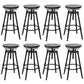 Industrial Armless Elevatable Counter Stool Iron Bar Stool with Pedal for Cafe Dark Brown Backless 8 Piece Set Clearhalo 'Bar Furniture' 'Bar Stools' 'bar_stools' 'furn' 'furn_bar_stools' 'Furniture' 'Kitchen & Dining Furniture' 6373049