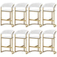 Glam Armrest Backrest Counter Stool Iron Bar Stool with Leather Cushion and Pedal White 8 Piece Set Clearhalo 'Bar Furniture' 'Bar Stools' 'bar_stools' 'furn' 'furn_bar_stools' 'Furniture' 'Kitchen & Dining Furniture' 6373060