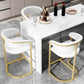 Glam Armrest Backrest Counter Stool Iron Bar Stool with Leather Cushion and Pedal Clearhalo 'Bar Furniture' 'Bar Stools' 'bar_stools' 'furn' 'furn_bar_stools' 'Furniture' 'Kitchen & Dining Furniture' 6373061