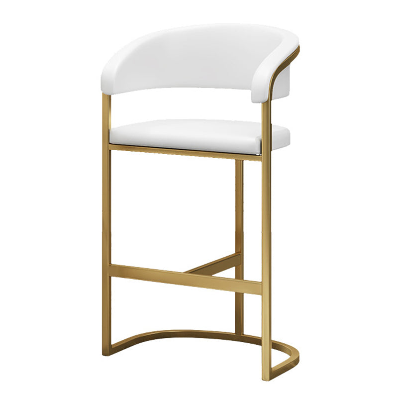 Glam Armrest Backrest Counter Stool Iron Bar Stool with Leather Cushion and Pedal Clearhalo 'Bar Furniture' 'Bar Stools' 'bar_stools' 'furn' 'furn_bar_stools' 'Furniture' 'Kitchen & Dining Furniture' 6373062
