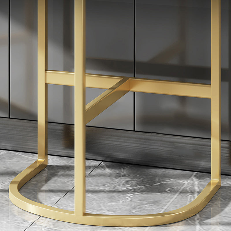 Glam Armrest Backrest Counter Stool Iron Bar Stool with Leather Cushion and Pedal Clearhalo 'Bar Furniture' 'Bar Stools' 'bar_stools' 'furn' 'furn_bar_stools' 'Furniture' 'Kitchen & Dining Furniture' 6373064