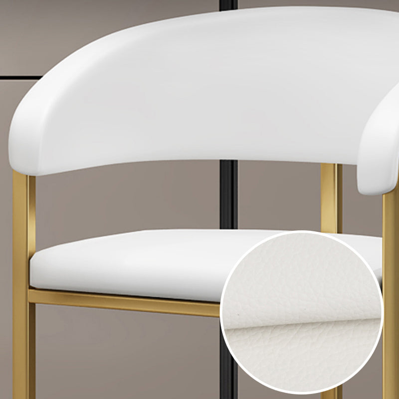 Glam Armrest Backrest Counter Stool Iron Bar Stool with Leather Cushion and Pedal Clearhalo 'Bar Furniture' 'Bar Stools' 'bar_stools' 'furn' 'furn_bar_stools' 'Furniture' 'Kitchen & Dining Furniture' 6373065
