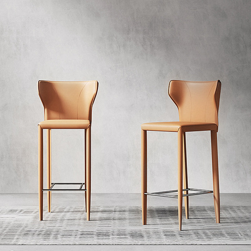 Glam Leather Counter Height Stools Low Back Bar Stools for Indoor Clearhalo 'Bar Furniture' 'Bar Stools' 'bar_stools' 'furn' 'furn_bar_stools' 'Furniture' 'Kitchen & Dining Furniture' 6373072