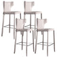 Glam Leather Counter Height Stools Low Back Bar Stools for Indoor Grey 4 Piece Set Clearhalo 'Bar Furniture' 'Bar Stools' 'bar_stools' 'furn' 'furn_bar_stools' 'Furniture' 'Kitchen & Dining Furniture' 6373074