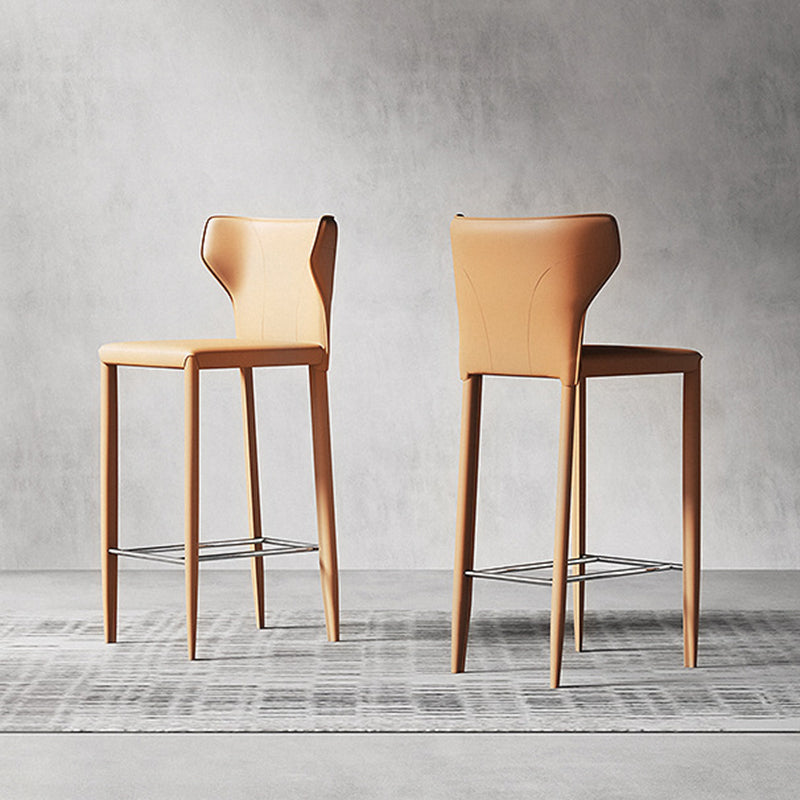 Glam Leather Counter Height Stools Low Back Bar Stools for Indoor Clearhalo 'Bar Furniture' 'Bar Stools' 'bar_stools' 'furn' 'furn_bar_stools' 'Furniture' 'Kitchen & Dining Furniture' 6373075