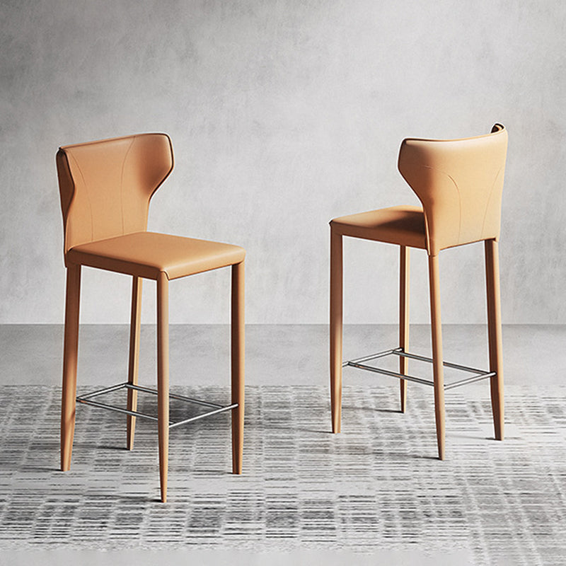 Glam Leather Counter Height Stools Low Back Bar Stools for Indoor Clearhalo 'Bar Furniture' 'Bar Stools' 'bar_stools' 'furn' 'furn_bar_stools' 'Furniture' 'Kitchen & Dining Furniture' 6373077