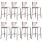 Glam Leather Counter Height Stools Low Back Bar Stools for Indoor Grey 8 Piece Set Clearhalo 'Bar Furniture' 'Bar Stools' 'bar_stools' 'furn' 'furn_bar_stools' 'Furniture' 'Kitchen & Dining Furniture' 6373079