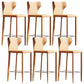 Glam Leather Counter Height Stools Low Back Bar Stools for Indoor Orange 6 Piece Set Clearhalo 'Bar Furniture' 'Bar Stools' 'bar_stools' 'furn' 'furn_bar_stools' 'Furniture' 'Kitchen & Dining Furniture' 6373086