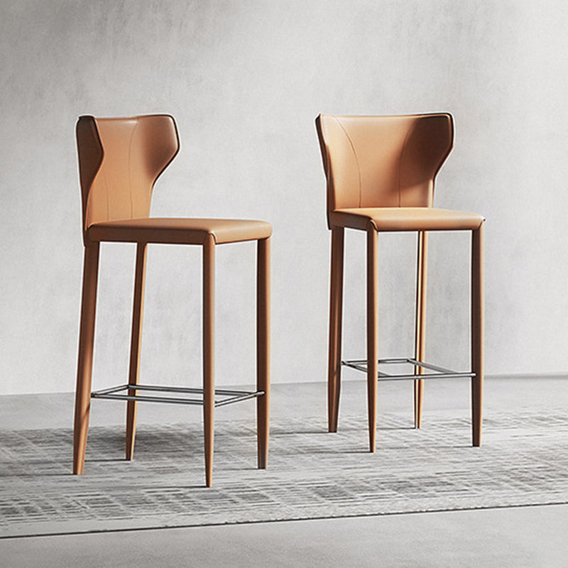 Glam Leather Counter Height Stools Low Back Bar Stools for Indoor Clearhalo 'Bar Furniture' 'Bar Stools' 'bar_stools' 'furn' 'furn_bar_stools' 'Furniture' 'Kitchen & Dining Furniture' 6373087