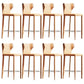 Glam Leather Counter Height Stools Low Back Bar Stools for Indoor Orange 8 Piece Set Clearhalo 'Bar Furniture' 'Bar Stools' 'bar_stools' 'furn' 'furn_bar_stools' 'Furniture' 'Kitchen & Dining Furniture' 6373088