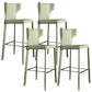 Glam Leather Counter Height Stools Low Back Bar Stools for Indoor Light Green 4 Piece Set Clearhalo 'Bar Furniture' 'Bar Stools' 'bar_stools' 'furn' 'furn_bar_stools' 'Furniture' 'Kitchen & Dining Furniture' 6373091