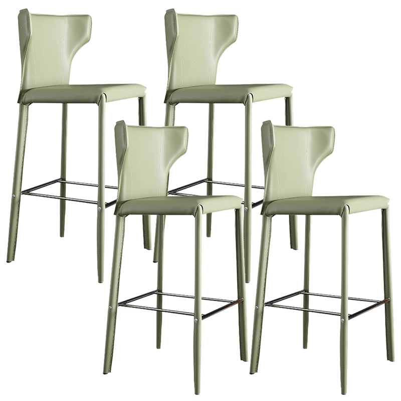 Glam Leather Counter Height Stools Low Back Bar Stools for Indoor Light Green 4 Piece Set Clearhalo 'Bar Furniture' 'Bar Stools' 'bar_stools' 'furn' 'furn_bar_stools' 'Furniture' 'Kitchen & Dining Furniture' 6373091