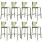 Glam Leather Counter Height Stools Low Back Bar Stools for Indoor Light Green 8 Piece Set Clearhalo 'Bar Furniture' 'Bar Stools' 'bar_stools' 'furn' 'furn_bar_stools' 'Furniture' 'Kitchen & Dining Furniture' 6373093