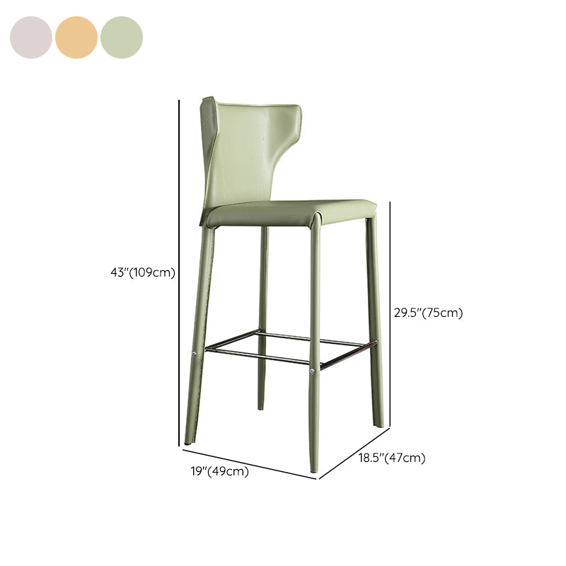 Glam Leather Counter Height Stools Low Back Bar Stools for Indoor Clearhalo 'Bar Furniture' 'Bar Stools' 'bar_stools' 'furn' 'furn_bar_stools' 'Furniture' 'Kitchen & Dining Furniture' 6373094