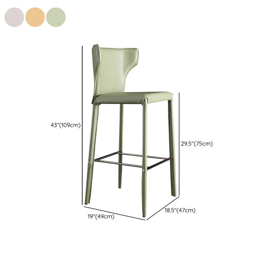 Glam Leather Counter Height Stools Low Back Bar Stools for Indoor Clearhalo 'Bar Furniture' 'Bar Stools' 'bar_stools' 'furn' 'furn_bar_stools' 'Furniture' 'Kitchen & Dining Furniture' 6373094