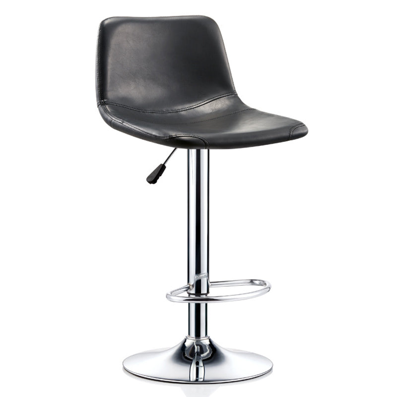 Industrial Leather Counter Height Stools Low Back Bar Stool for Bar Black 1 Piece Clearhalo 'Bar Furniture' 'Bar Stools' 'bar_stools' 'furn' 'furn_bar_stools' 'Furniture' 'Kitchen & Dining Furniture' 6373096