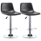 Industrial Leather Counter Height Stools Low Back Bar Stool for Bar Black 2 Piece Set Clearhalo 'Bar Furniture' 'Bar Stools' 'bar_stools' 'furn' 'furn_bar_stools' 'Furniture' 'Kitchen & Dining Furniture' 6373098