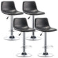 Industrial Leather Counter Height Stools Low Back Bar Stool for Bar Black 4 Piece Set Clearhalo 'Bar Furniture' 'Bar Stools' 'bar_stools' 'furn' 'furn_bar_stools' 'Furniture' 'Kitchen & Dining Furniture' 6373099